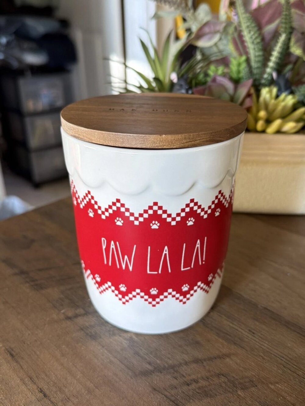 Rae Dunn “Paw La La!” Ceramic Pet Treat Container